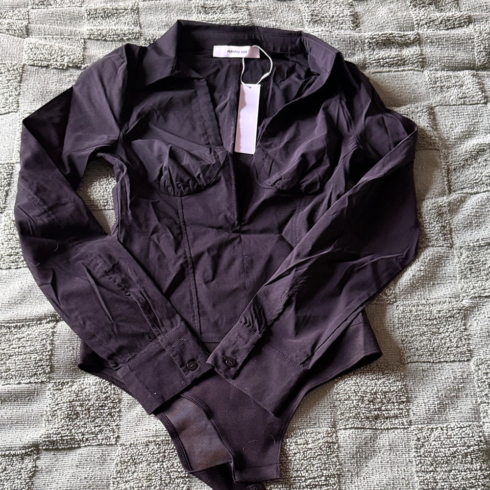 Personal Code Black Long Sleeve Bodysuit